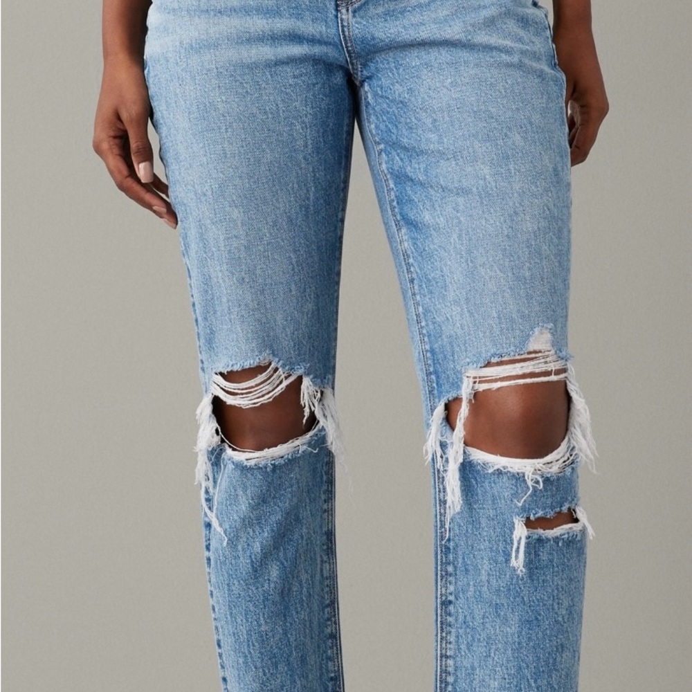 American Eagle Outfitters Ripped Blue Mom Jeans